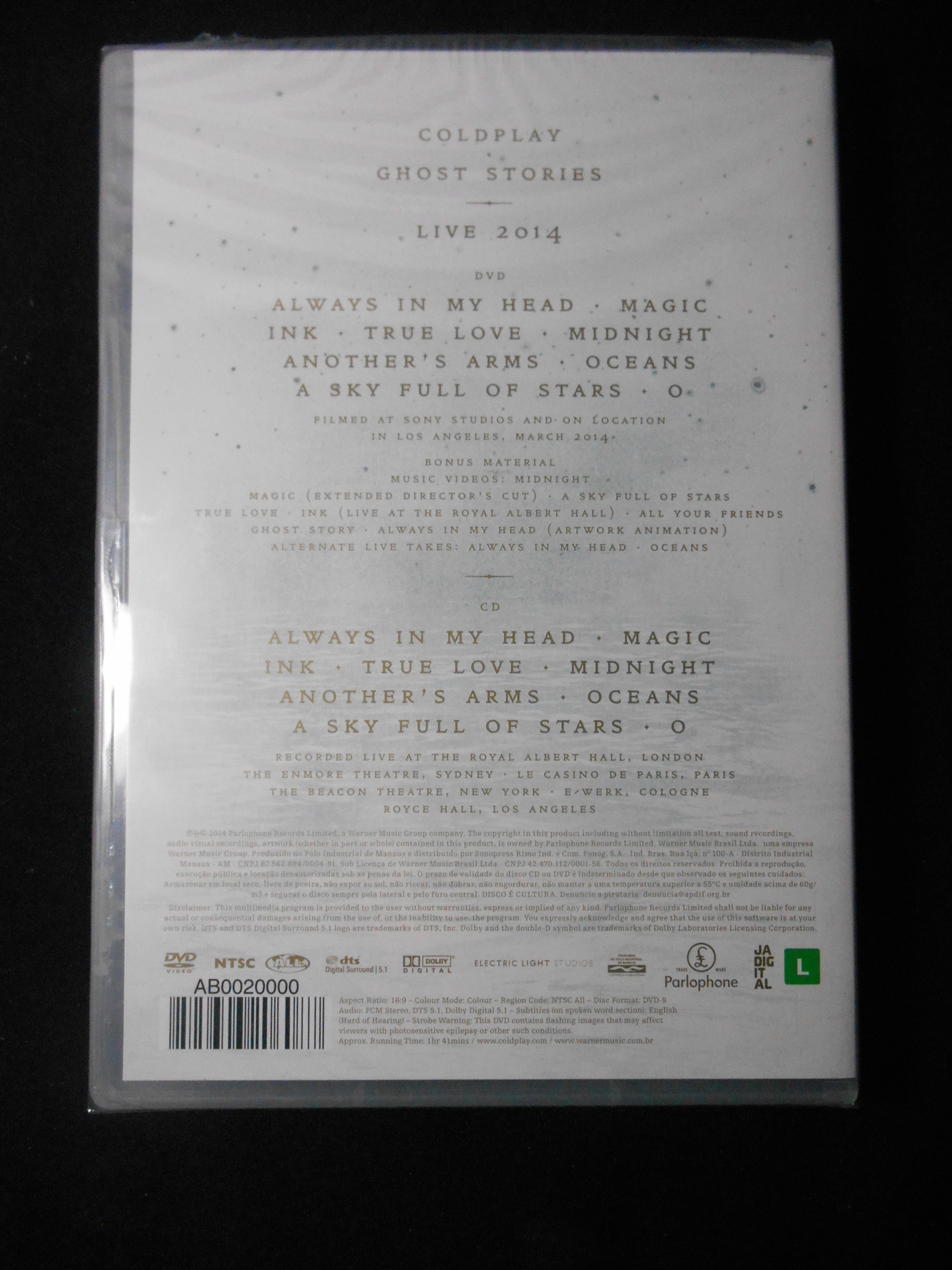 DVD - Coldplay - ghost stories live 2014 (Lacrado/dvd+cd)