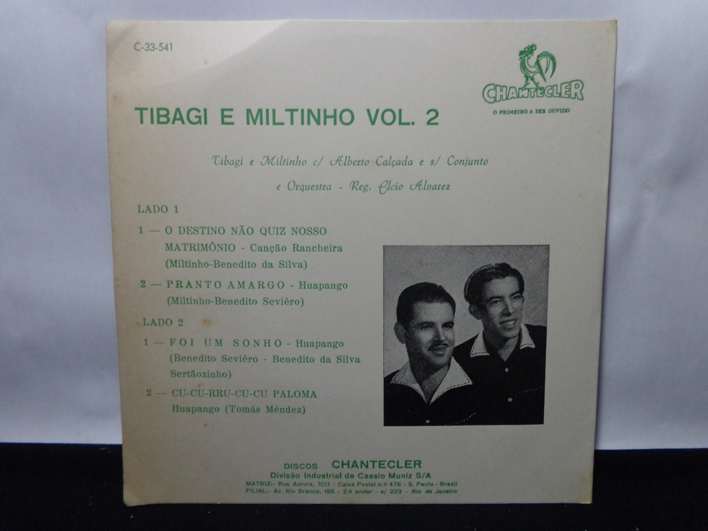 Vinil Compacto - Tibagi e Miltinho - Volume 2