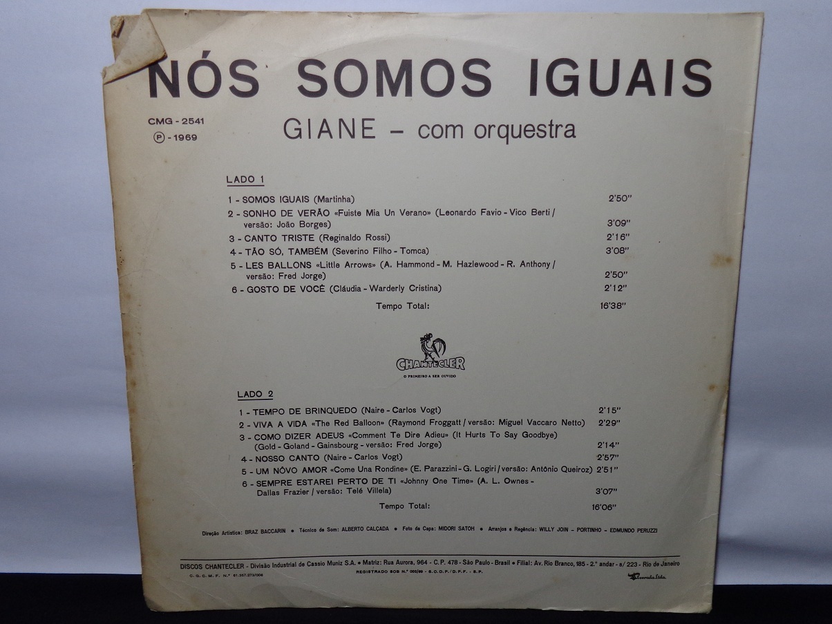 Vinil - Giane com Orquestra - Nós Somos Iguais