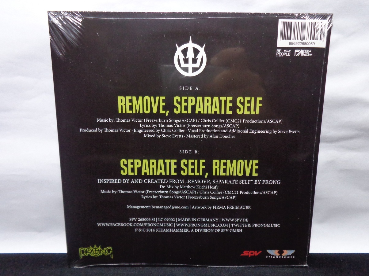 Vinil Compacto - Prong - Remove, Separate Self (Germany)