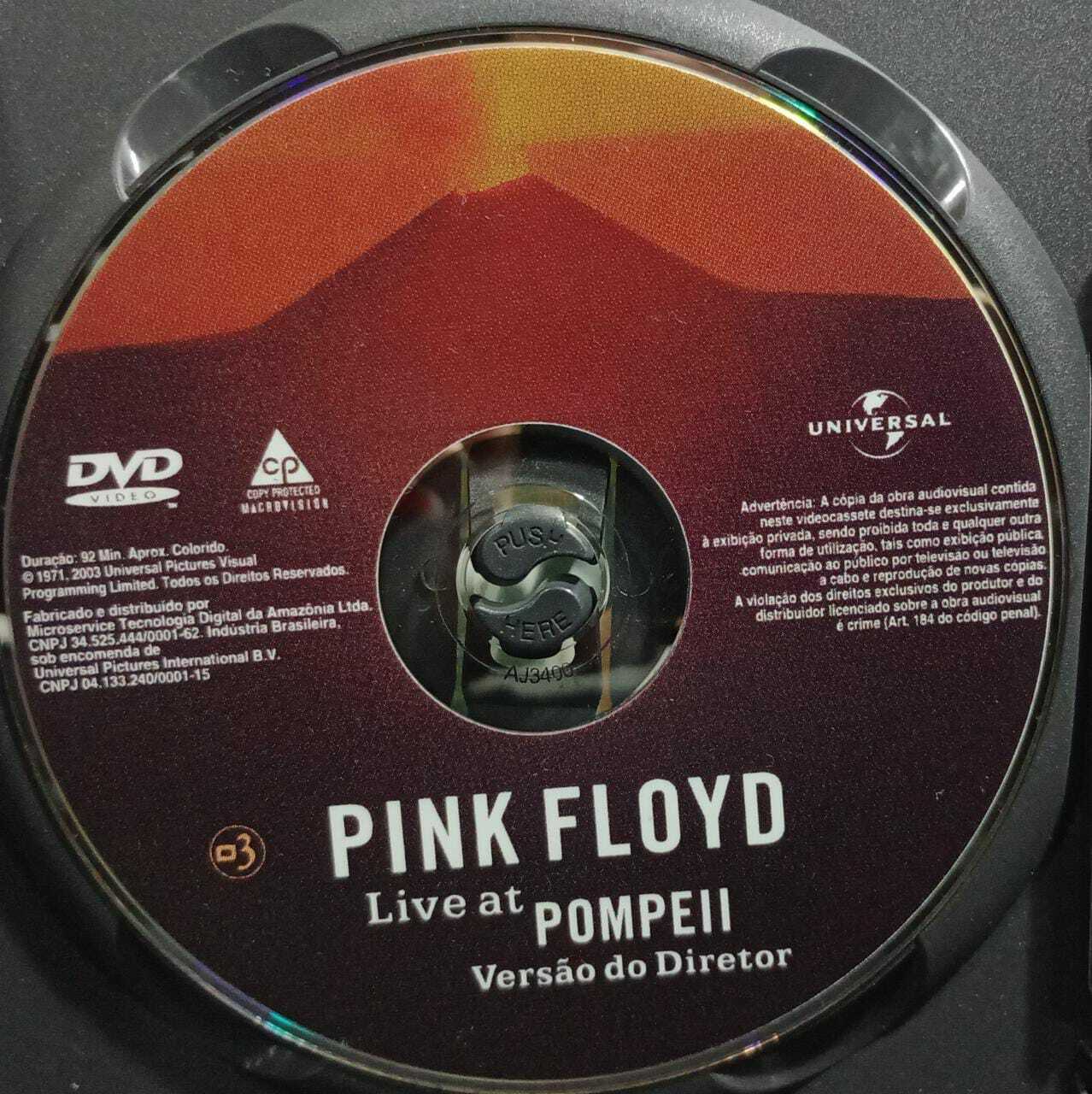 DVD - Pink Floyd - Live at Pompeii Versão do Diretor