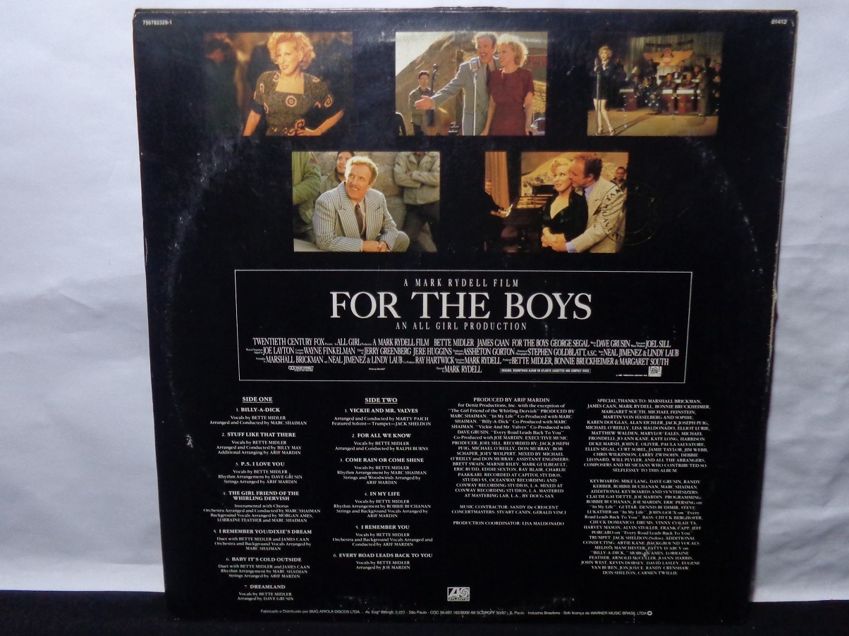 Vinil - Bette Midler For the Boys - Trilha Sonora Original do Filme