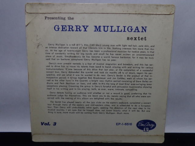 Vinil Compacto - Gerry Mulligan Sextet - Broadway / The Lady Is A Tramp (Italy)