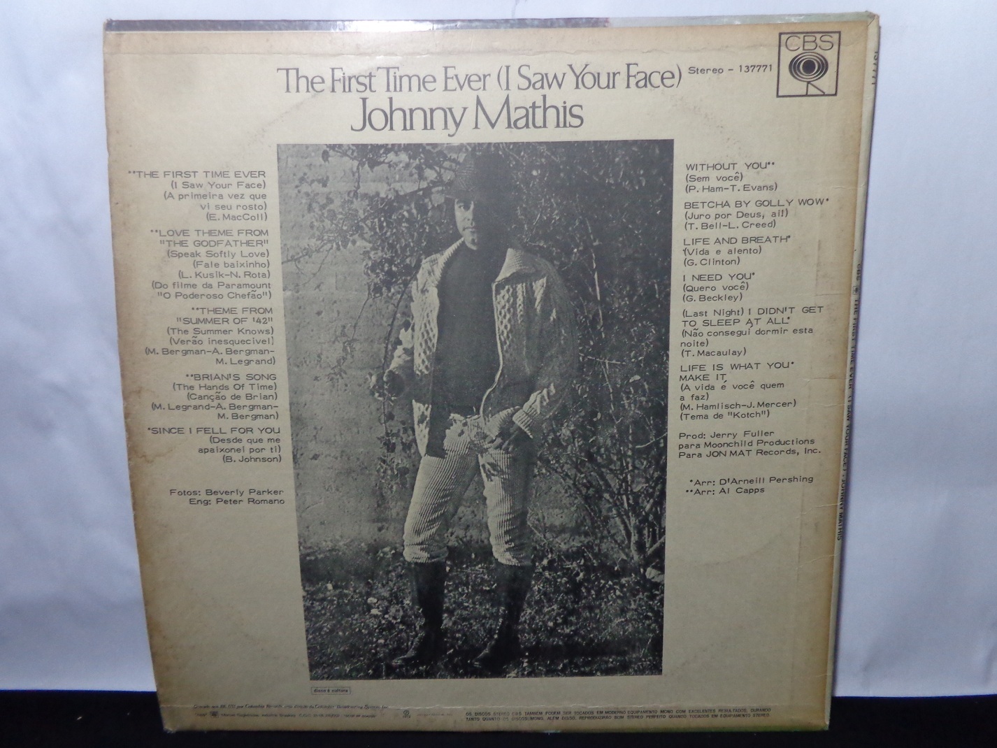 Vinil - Johnny Mathis - The First Time Ever (I Saw Your Face)