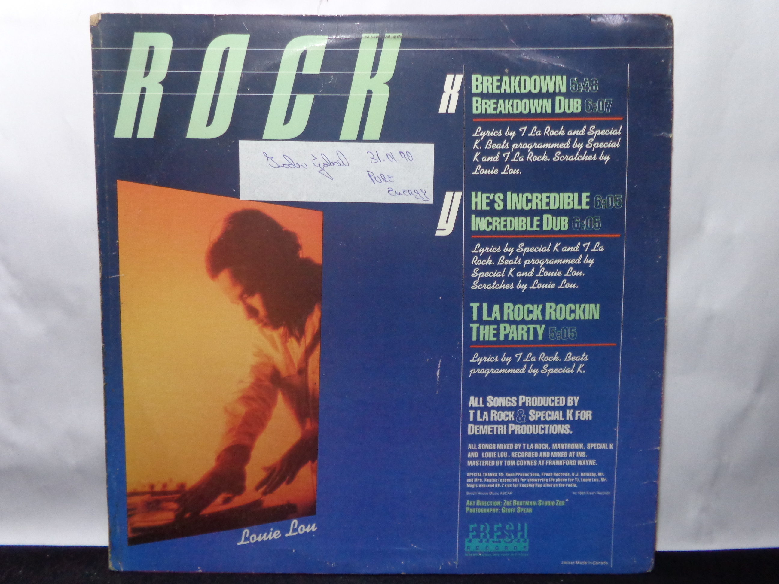 Vinil - T La Rock - Hes Incredible! (Canada)