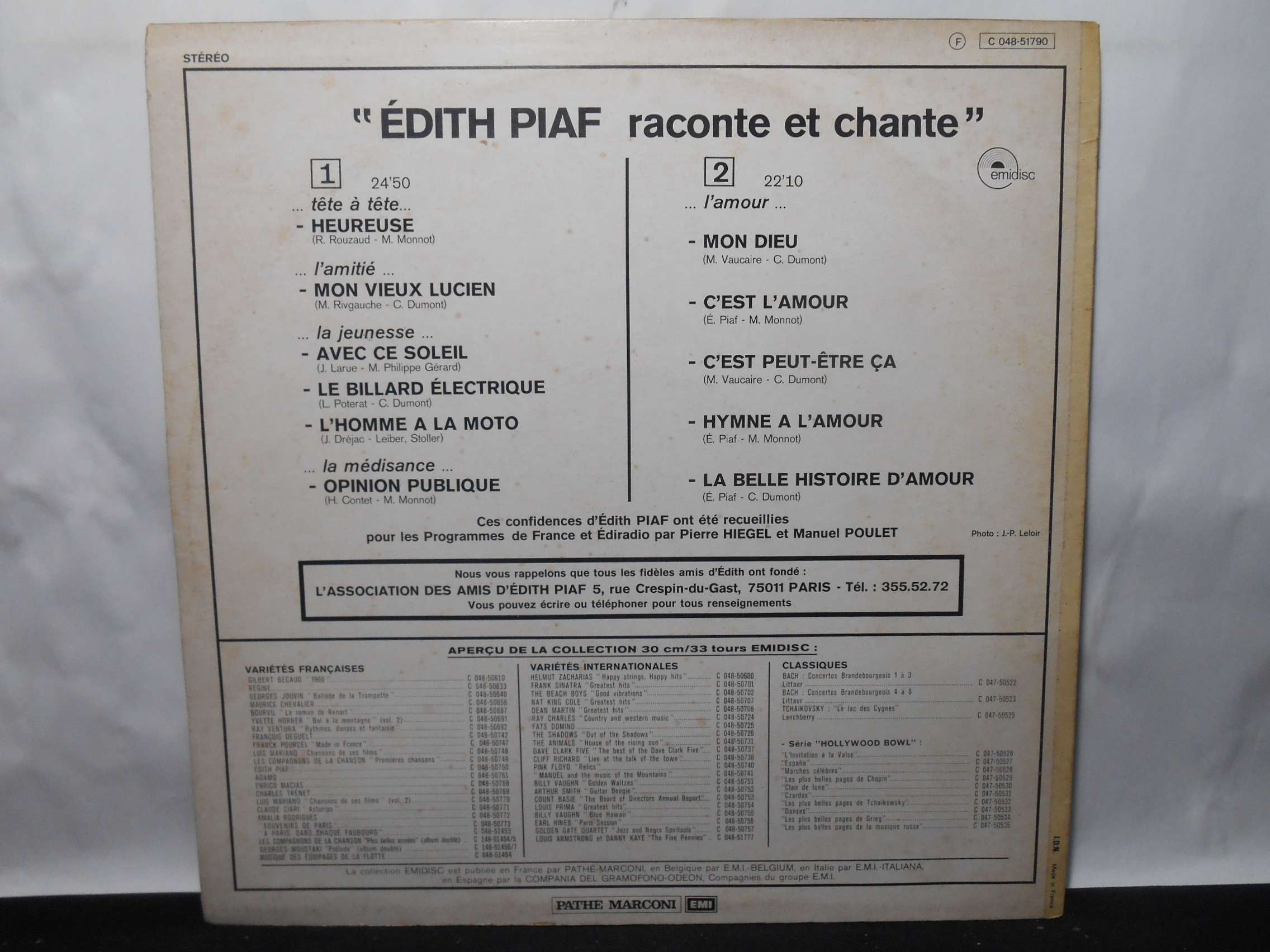VINIL - Edith Piaf - Raconte Et Chante (France)
