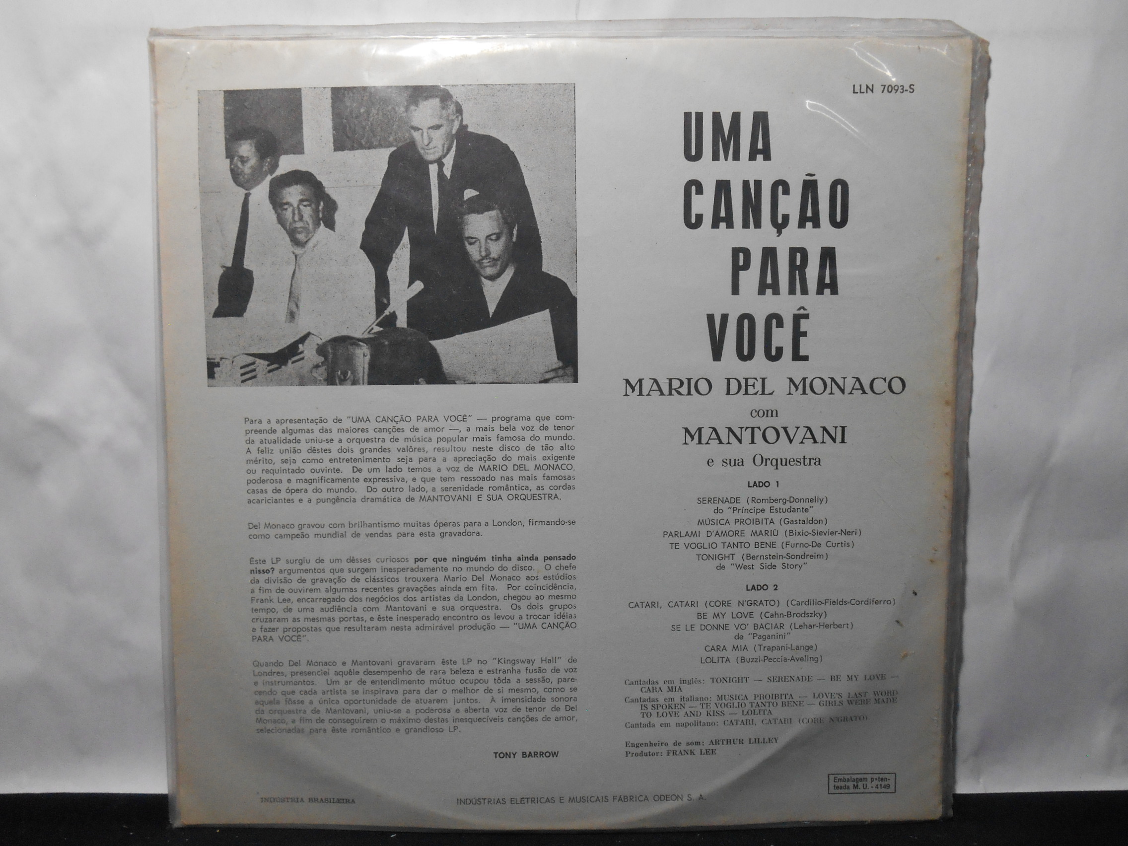 VINIL - Mario del Monaco, Mantovani - A Song For You