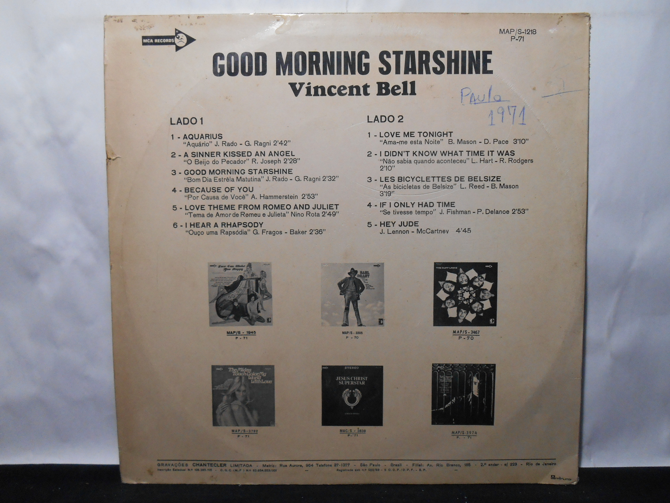 VINIL - Vincent Bell - Good Morning Starshine