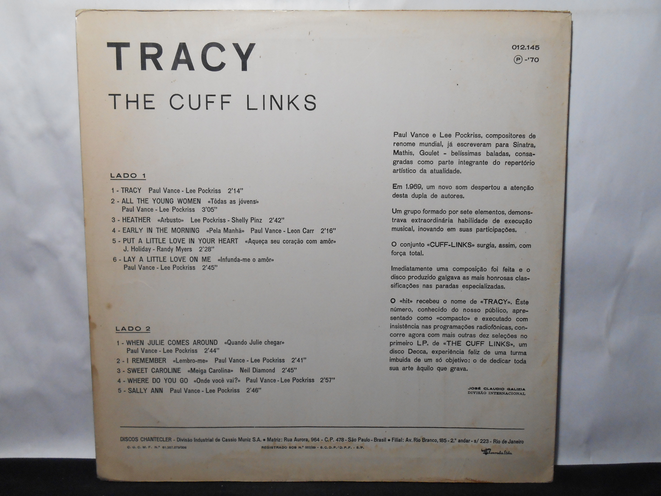 Vinil - Cuff Links the - Tracy