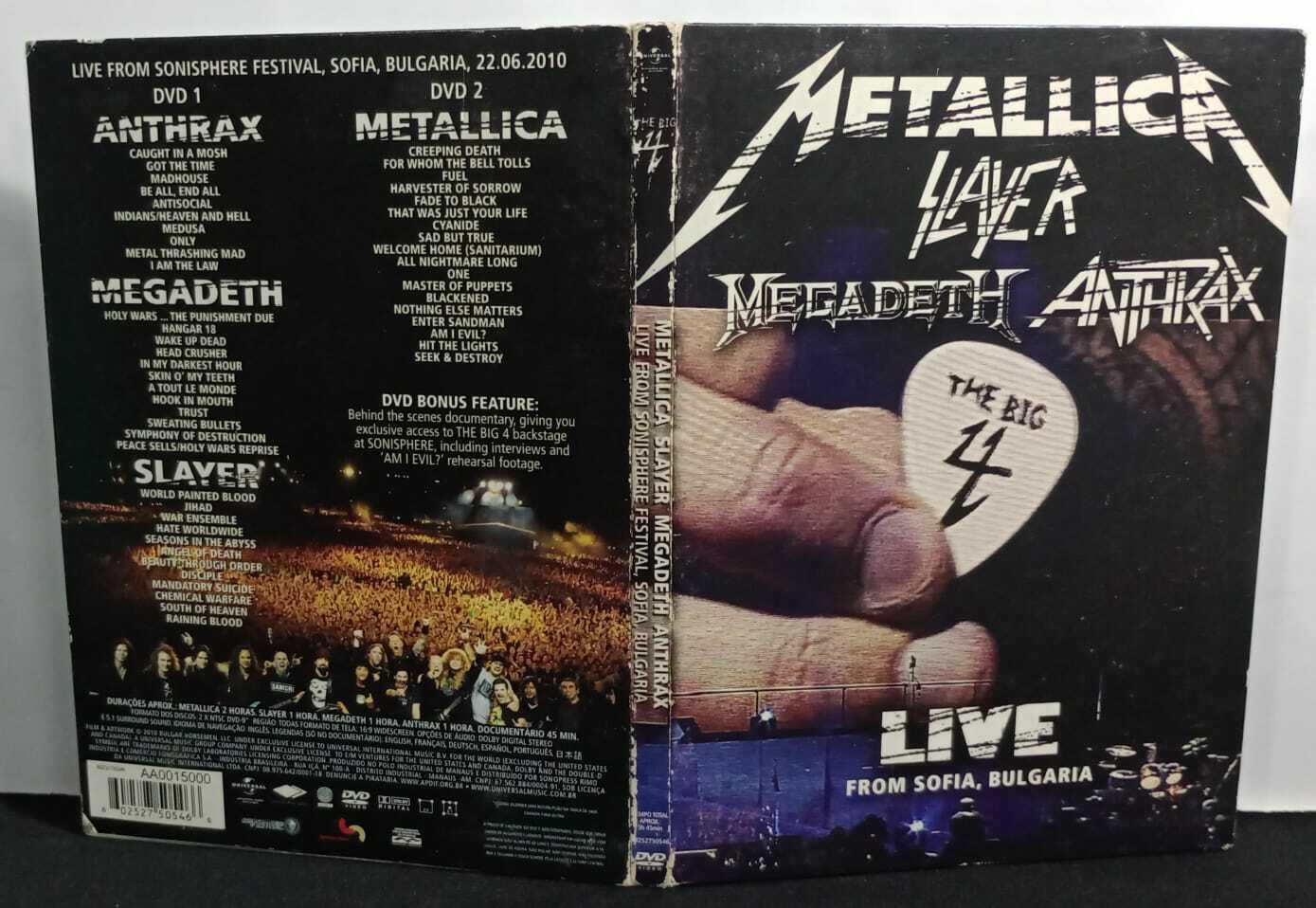 DVD - Metallica, Slayer, Megadeth, Anthrax - The Big 4 Live From Sofia Bulgaria (Digipack/Duplo)