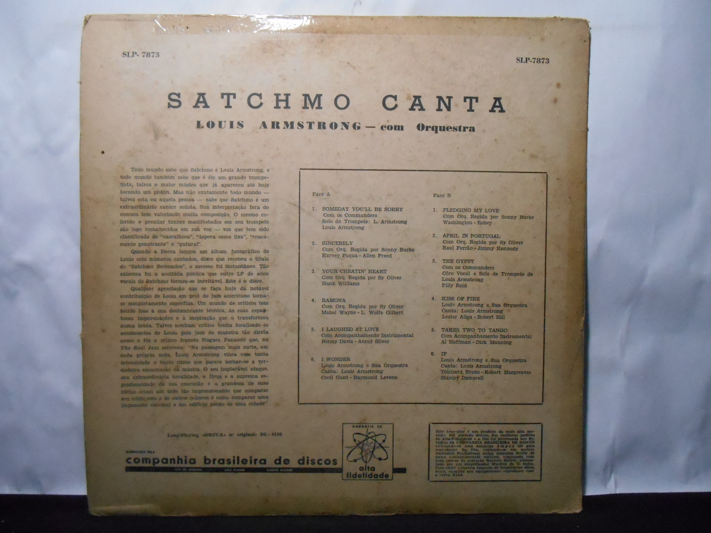 Vinil - Louis Armstrong - Satchmo Canta