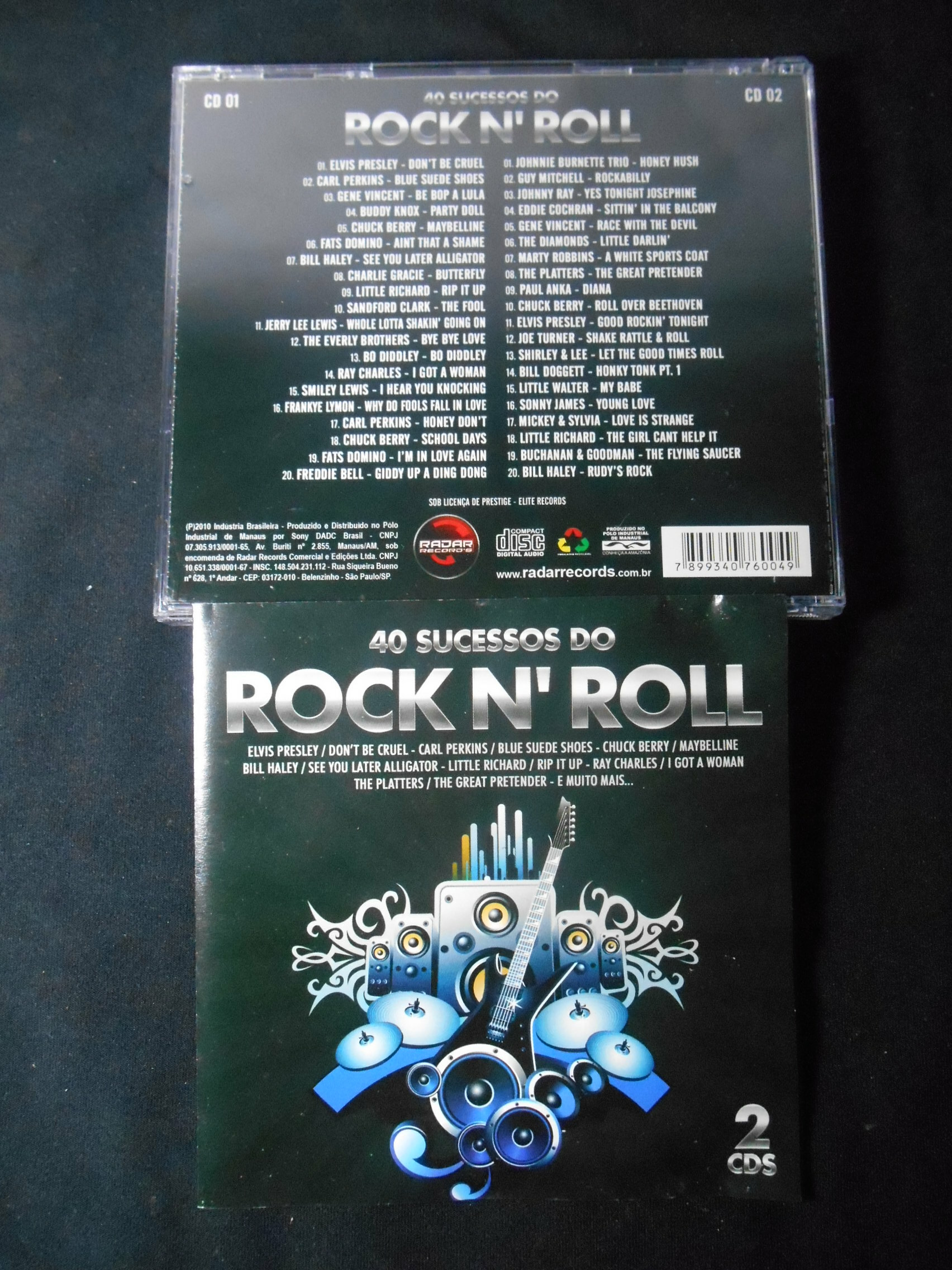 CD - 40 Sucessos Do Rock and Roll - 2010 (Duplo)