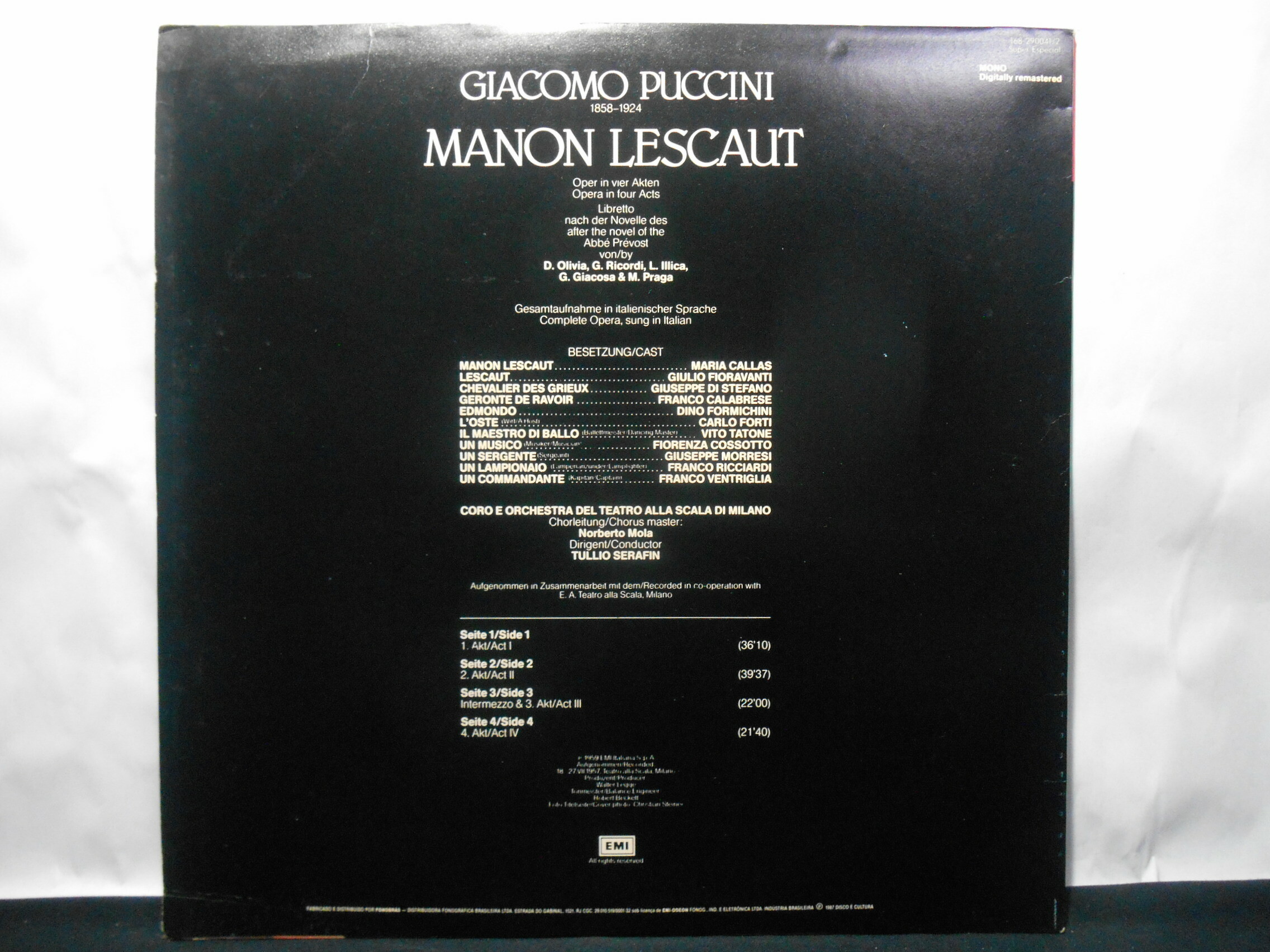 Vinil - Puccini / Manon Lescaut / Callas / Serafin (Duplo)