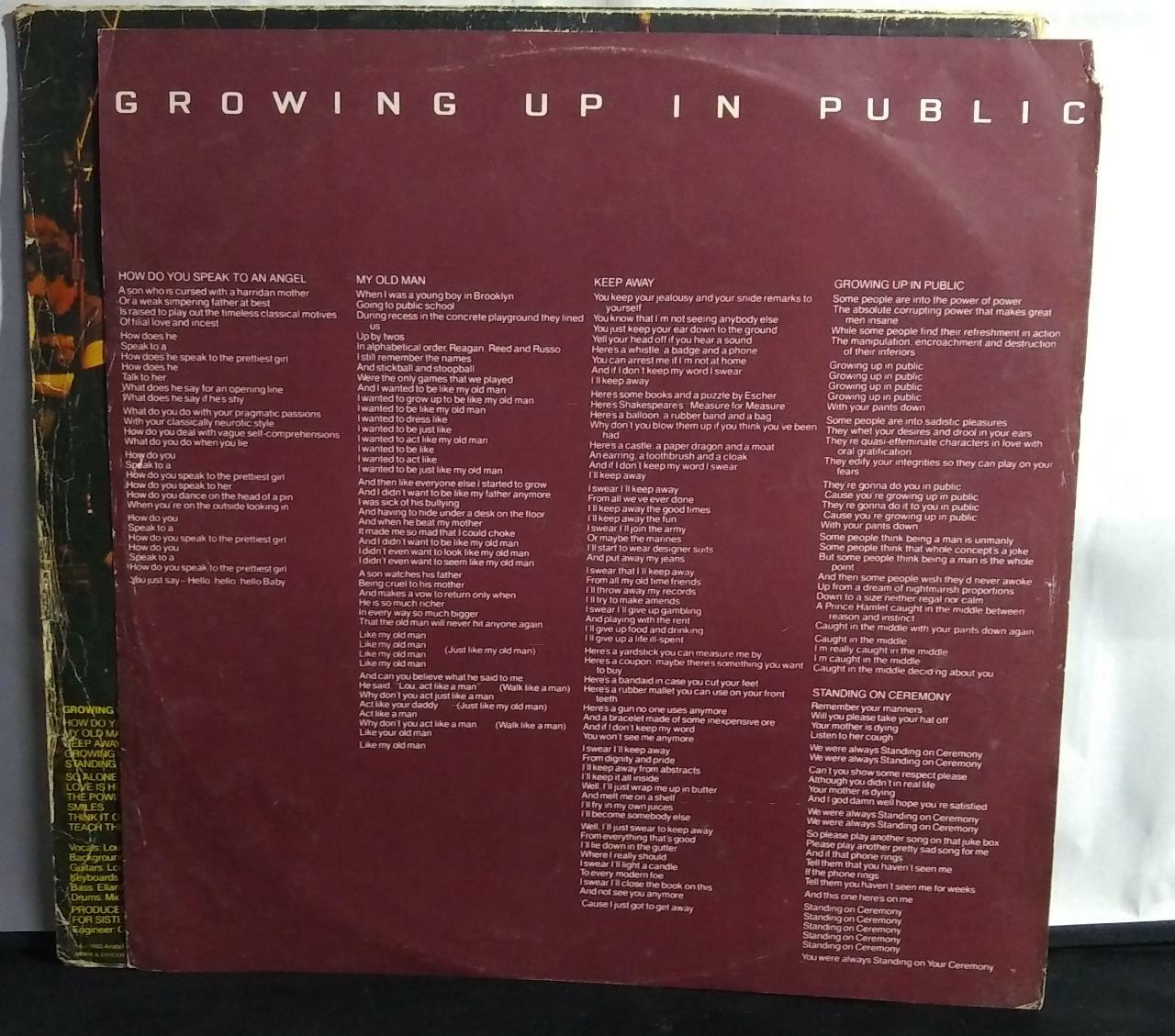 Vinil - Lou Reed - Growin Up in Public