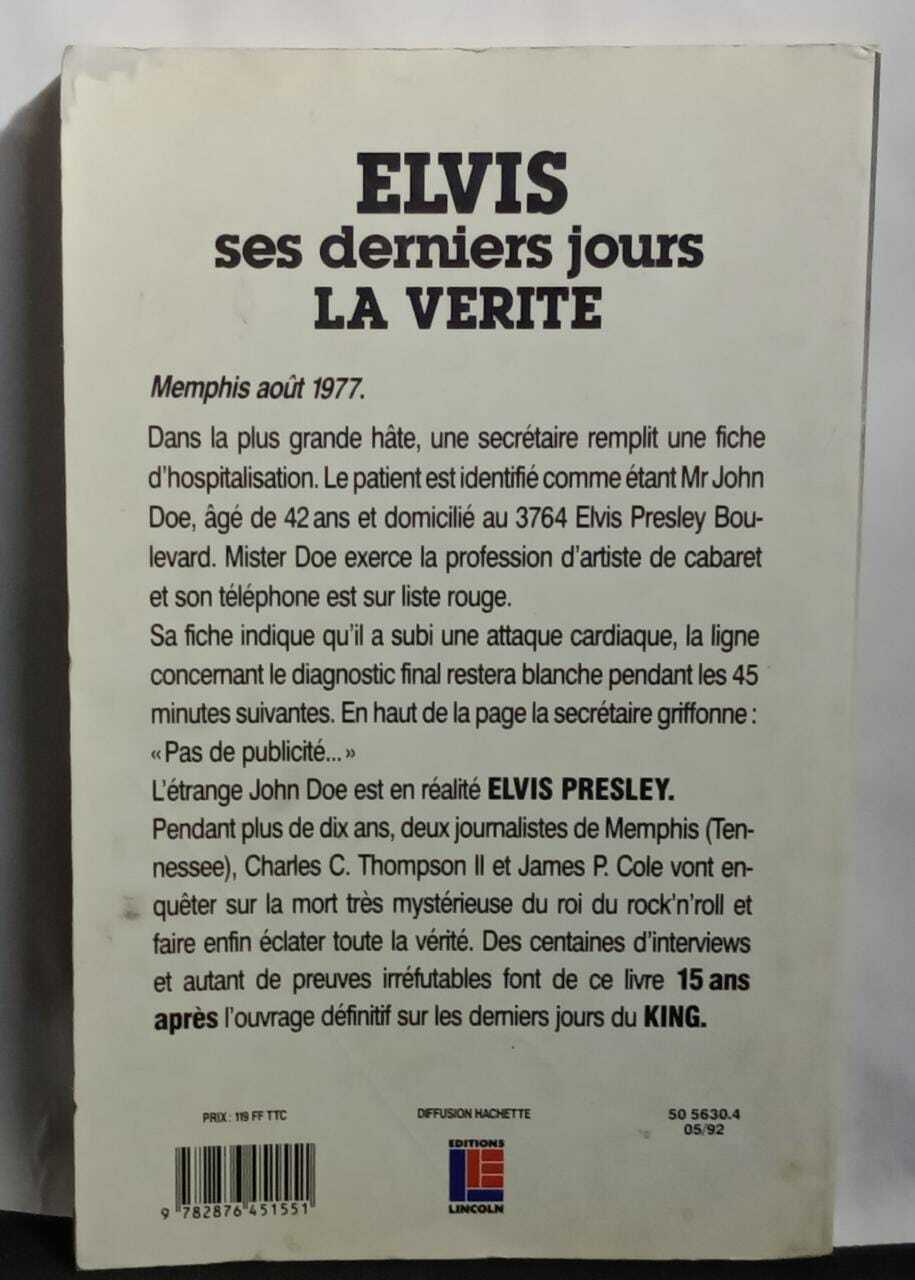 Livro - Elvis Presley - Ses Derniers Jours La Vérité (france)