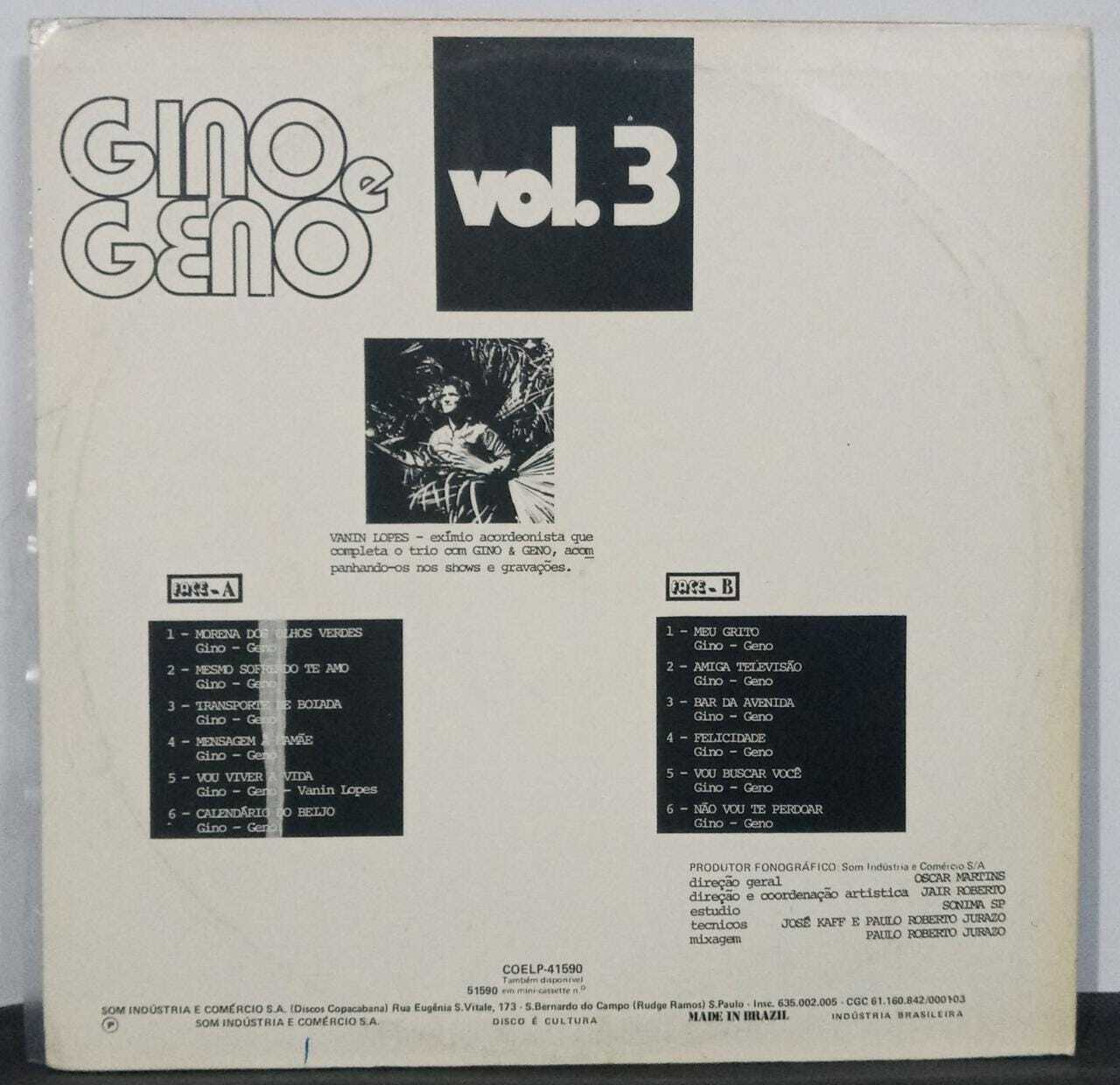 Vinil - Gino E Geno - Volume 3