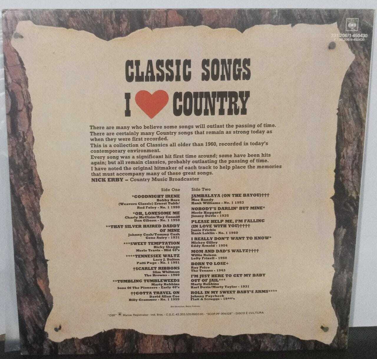 Vinil - Classic Songs - I Love Country