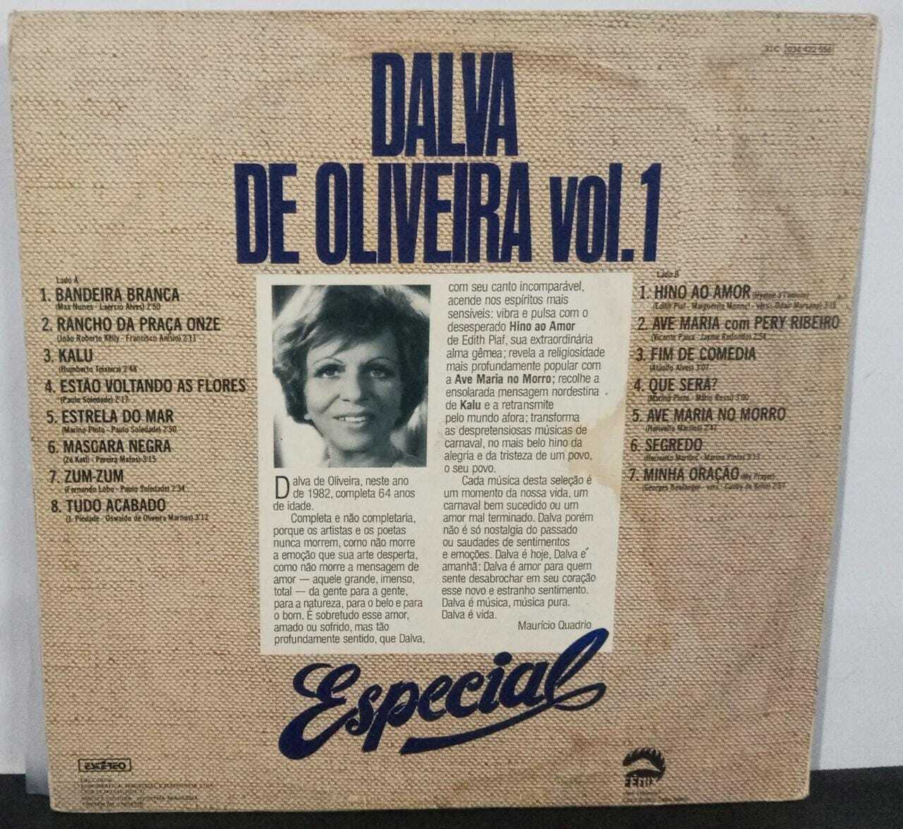 Vinil - Dalva De Oliveira - Especial 15 Sucessos Vol 1