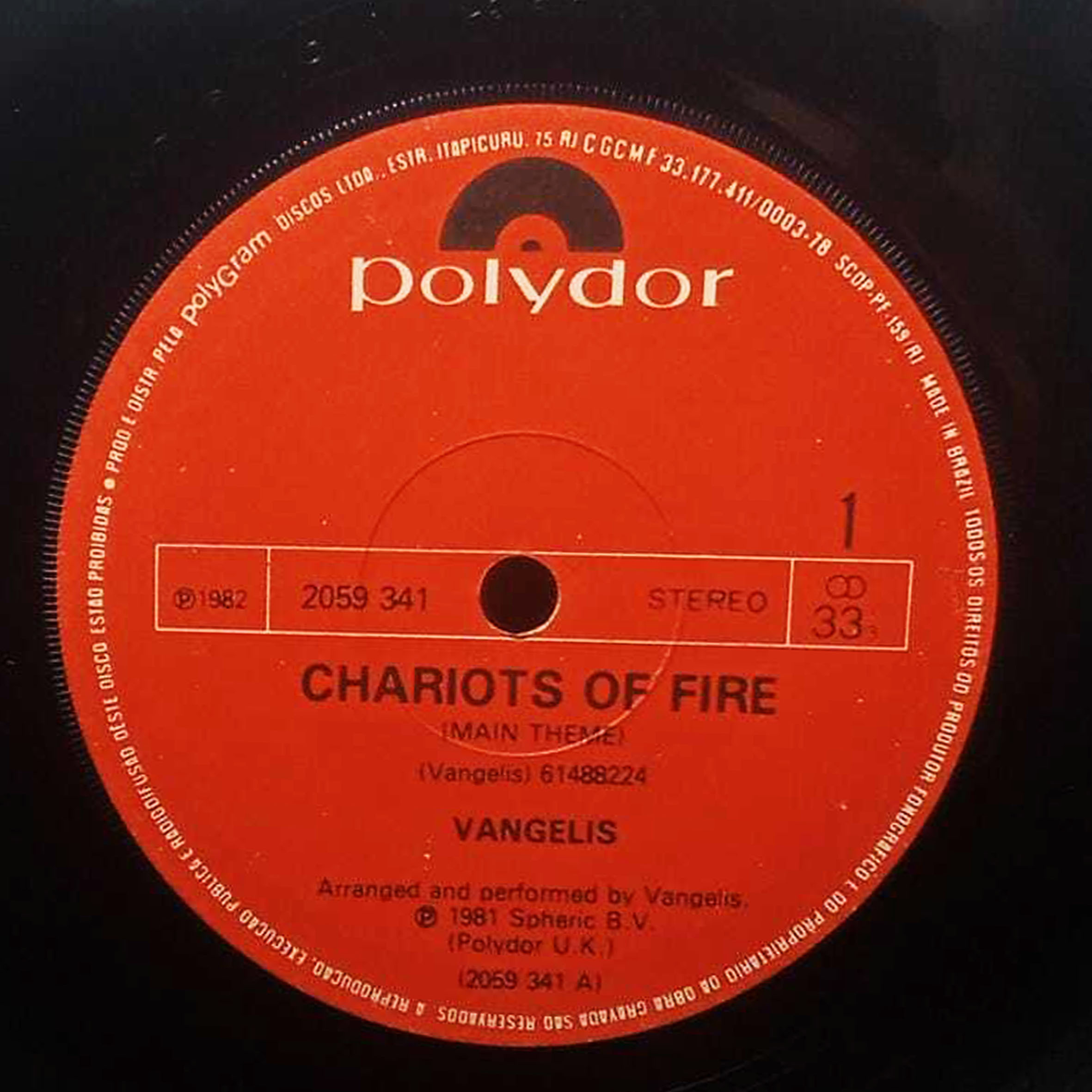 Vinil Compacto - Vangelis - Chariots Of Fire / Erics Theme