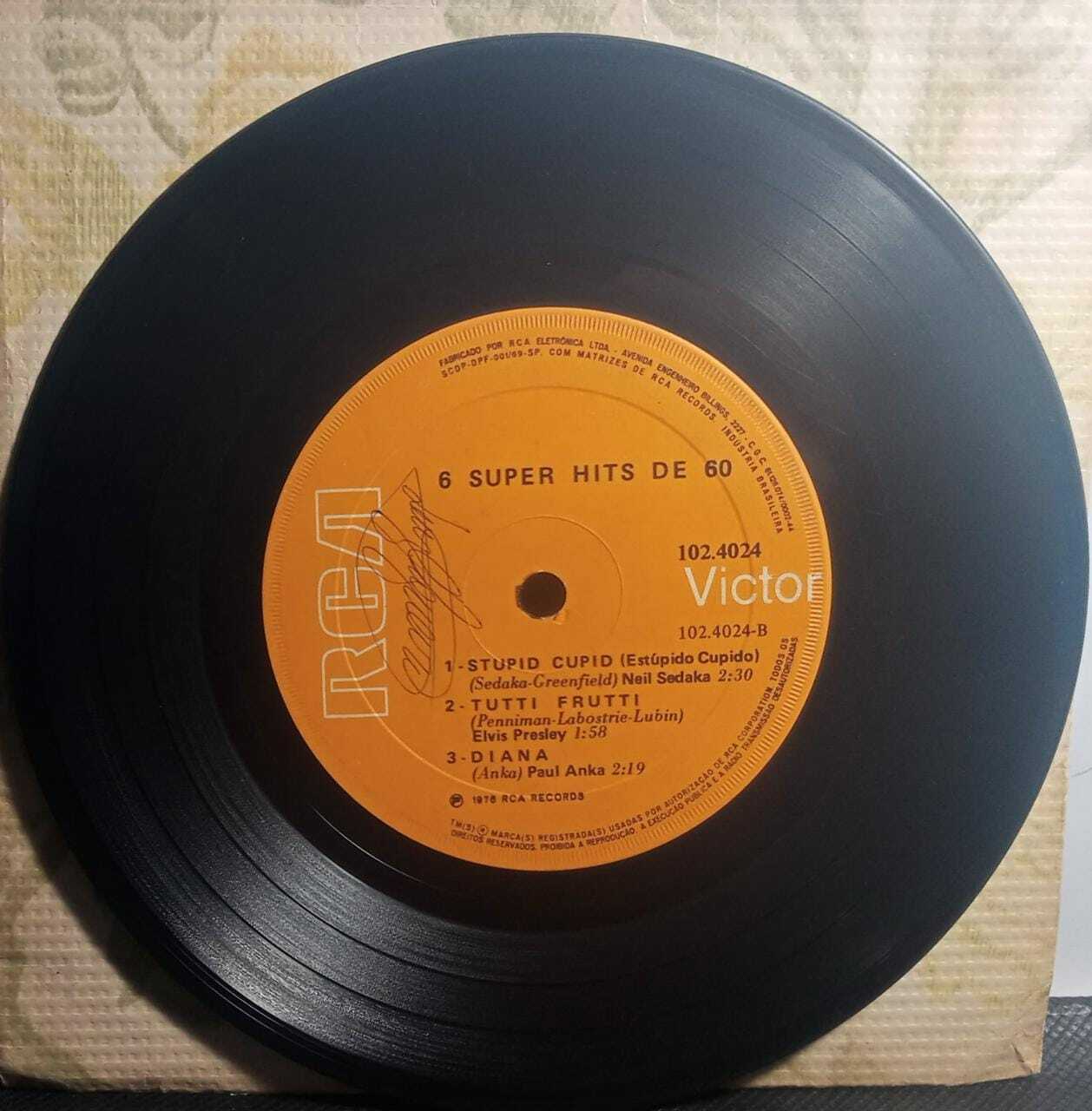 Vinil Compacto - Elvis Presley, Neil Sedaka, Paul Anka - 6 Super Hits De 60
