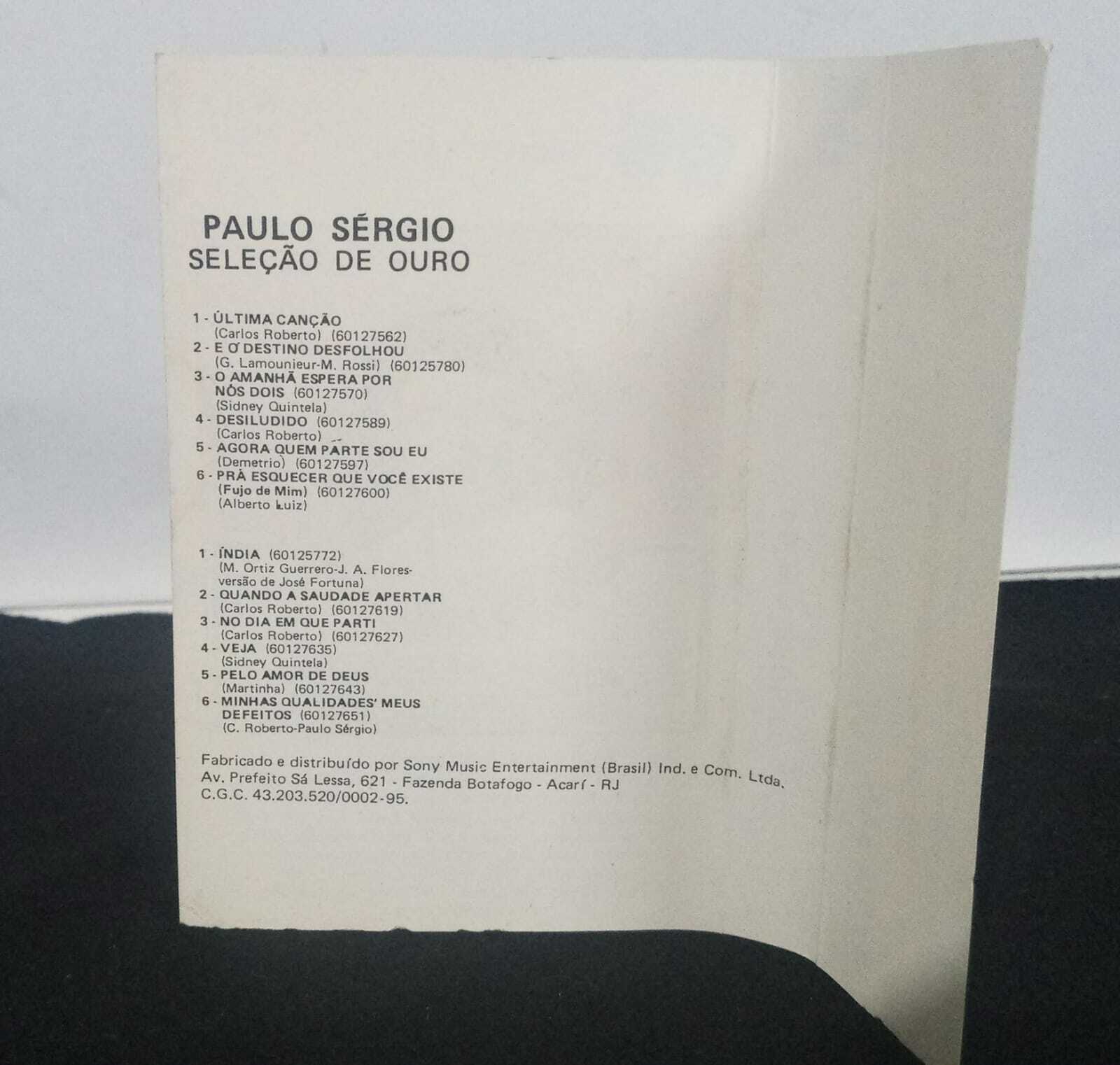 Fita K7 -  Paulo Sergio - Seleção de Ouro