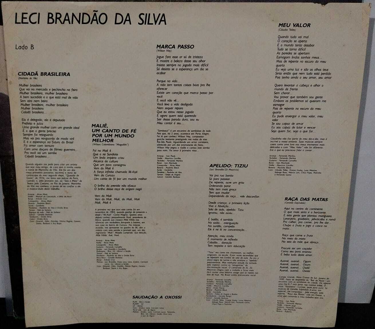 Vinil - Leci Brandao Da Silva - Cidada Brasileira (Autografado)