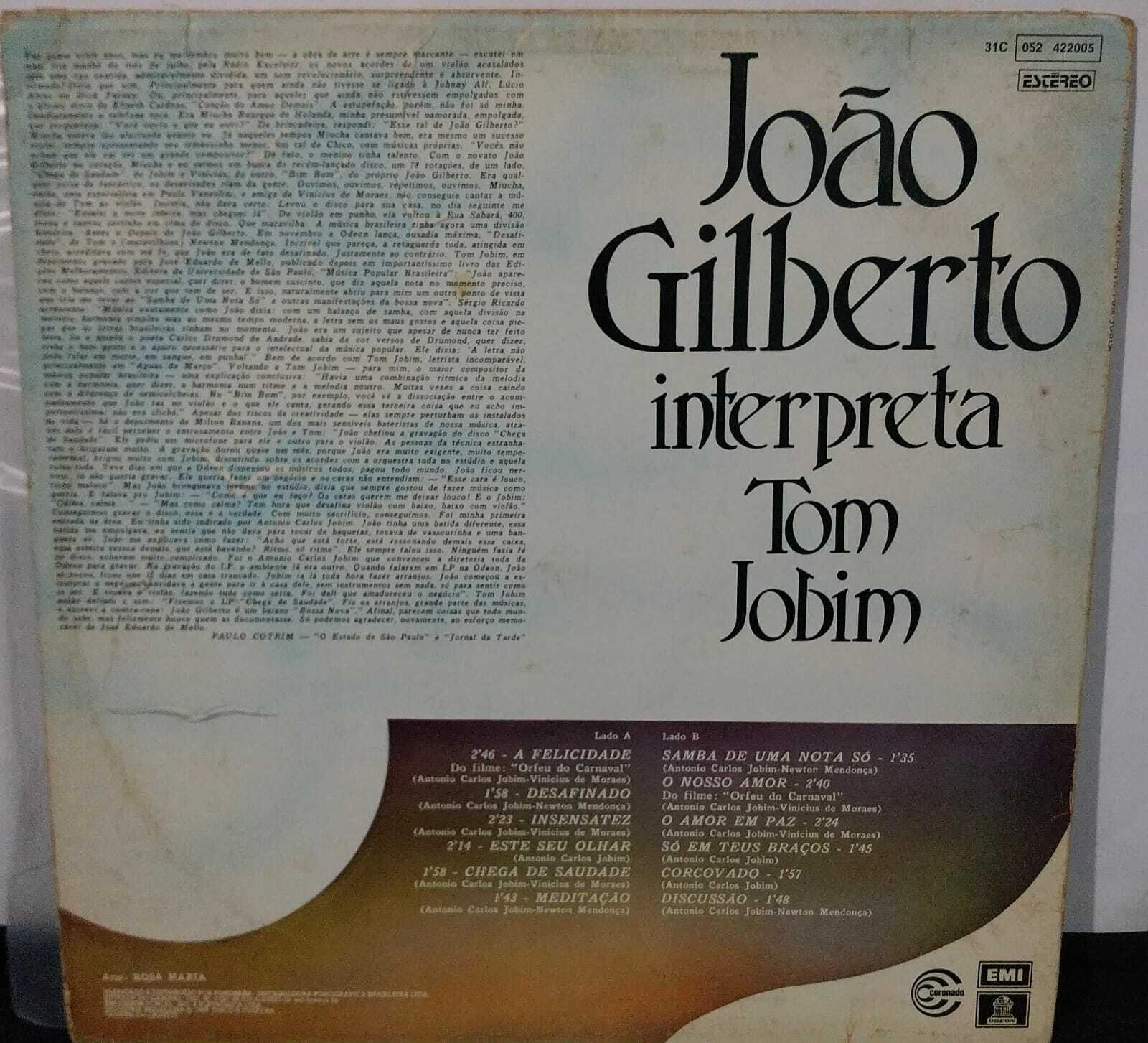 Vinil - Joao Gilberto - Interpreta Tom Jobim