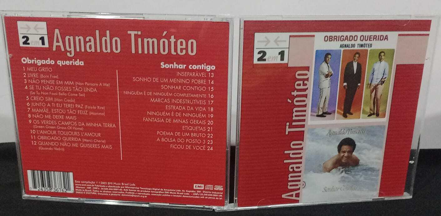 CD - Agnaldo Timóteo - 2 Em 1 - Obrigado Querida e Sonhar Contigo