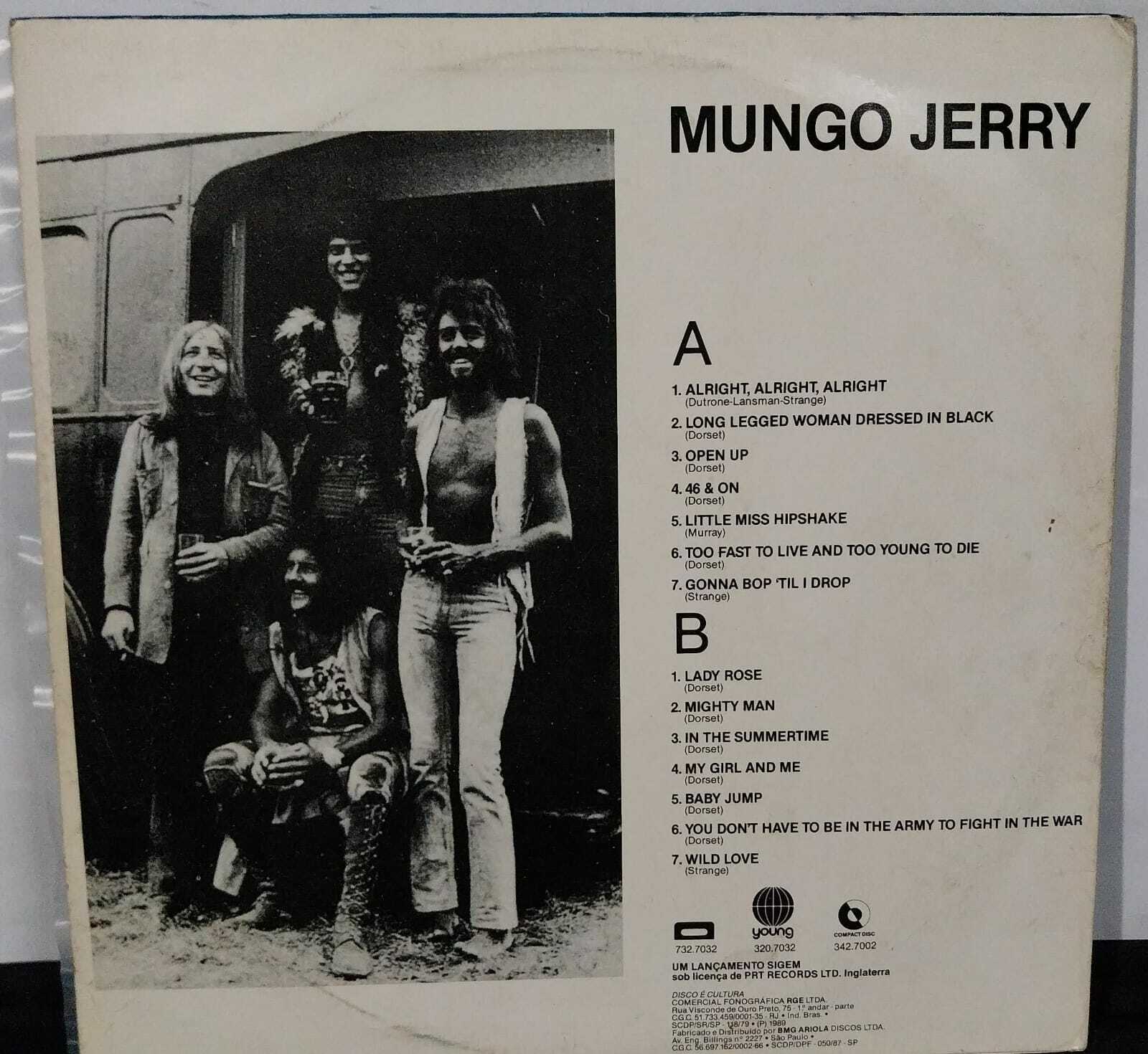 Vinil - Mungo Jerry - Too Fast To Live And Too Young To Die