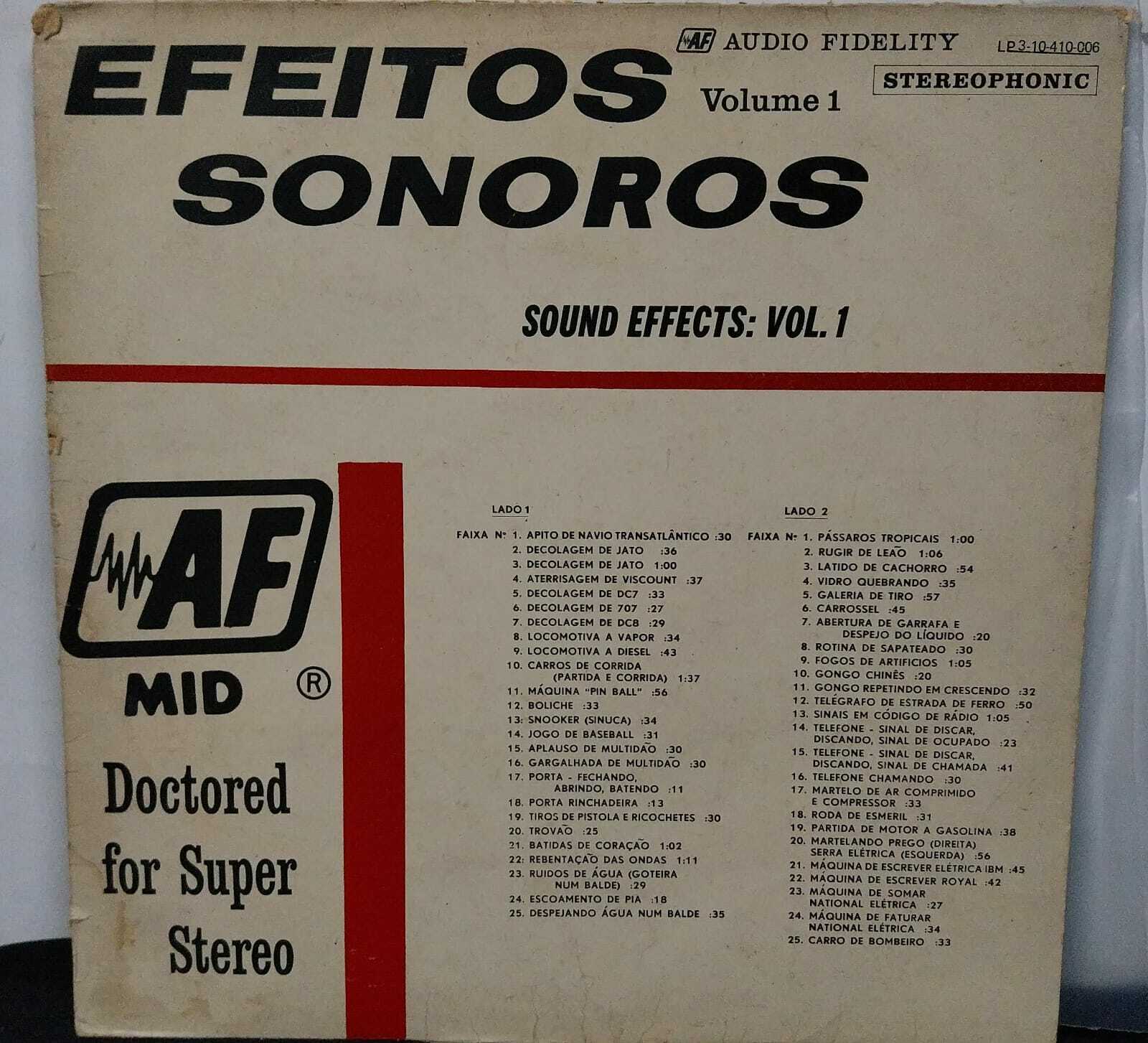 Vinil - Efeitos Sonoros - Sound Effects Vol 1